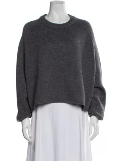 Pre-owned Lisa Yang Cashmere Crew Neck Sweater In Gray