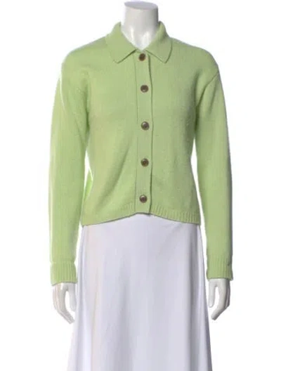 Pre-owned Lisa Yang Cashmere Crew Neck Sweater In Green