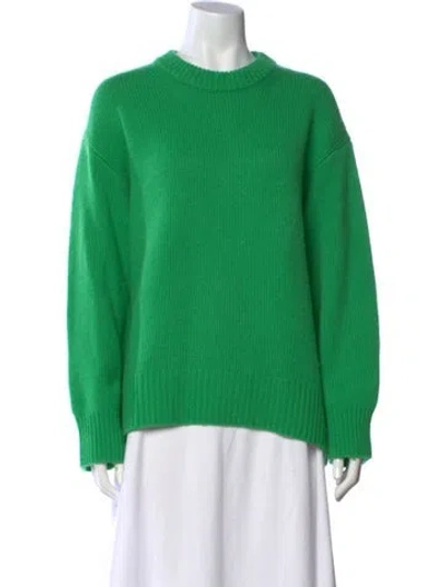 Pre-owned Lisa Yang Cashmere Crew Neck Sweater In Green