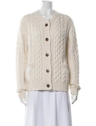 Pre-owned Lisa Yang Cashmere Crew Neck Sweater In Neutral