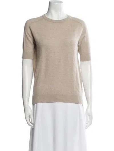 Pre-owned Lisa Yang Cashmere Crew Neck Sweater In Neutral