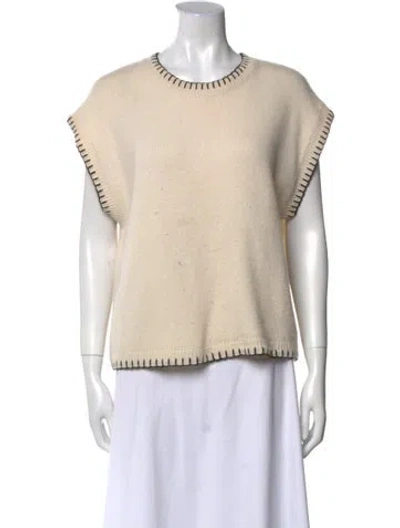 Pre-owned Lisa Yang Cashmere Crew Neck Sweater In Neutral