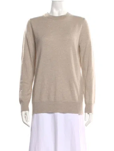 Pre-owned Lisa Yang Cashmere Crew Neck Sweater In Neutral