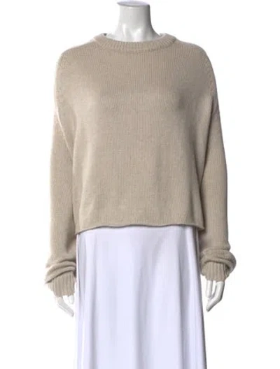 Pre-owned Lisa Yang Cashmere Crew Neck Sweater In Neutral