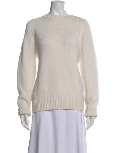 Pre-owned Lisa Yang Cashmere Crew Neck Sweater In Neutral