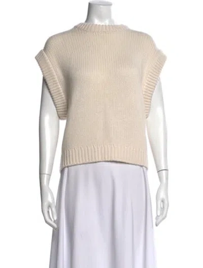 Pre-owned Lisa Yang Cashmere Crew Neck Sweater In Neutral