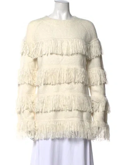 Pre-owned Lisa Yang Cashmere Crew Neck Sweater In Neutrals