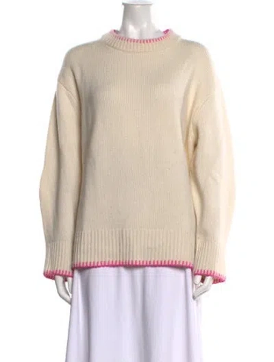 Pre-owned Lisa Yang Cashmere Crew Neck Sweater In Neutrals