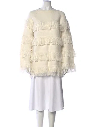 Pre-owned Lisa Yang Cashmere Crew Neck Sweater In Neutrals