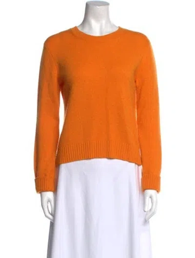 Pre-owned Lisa Yang Cashmere Crew Neck Sweater In Orange