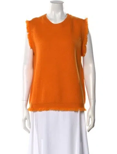 Pre-owned Lisa Yang Cashmere Crew Neck Sweater In Orange