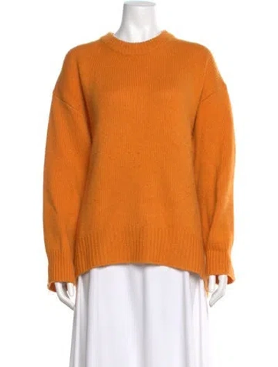 Pre-owned Lisa Yang Cashmere Crew Neck Sweater In Orange