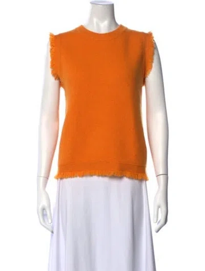 Pre-owned Lisa Yang Cashmere Crew Neck Sweater In Orange