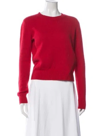 Pre-owned Lisa Yang Cashmere Crew Neck Sweater In Red