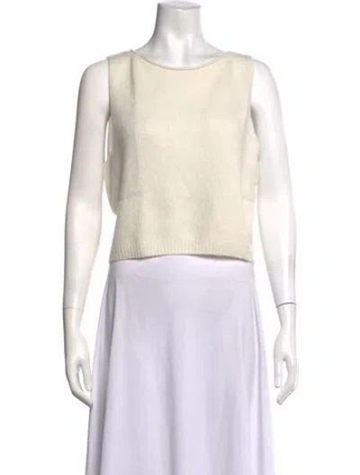 Pre-owned Lisa Yang Cashmere Crew Neck Sweater W/ Tags In Neutrals/white