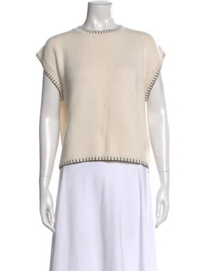 Pre-owned Lisa Yang Cashmere Crew Neck Sweater W/ Tags In White