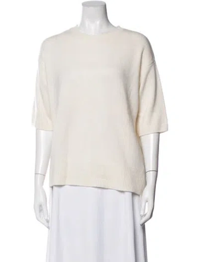 Pre-owned Lisa Yang Cashmere Crew Neck Sweater W/ Tags In White