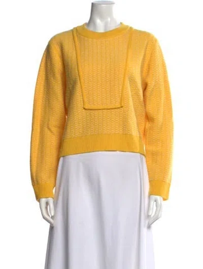 Pre-owned Lisa Yang Cashmere Crew Neck Sweater In Yellow