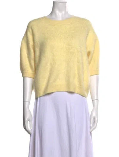Pre-owned Lisa Yang Cashmere Crew Neck Sweater In Yellow