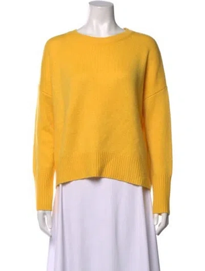 Pre-owned Lisa Yang Cashmere Crew Neck Sweater In Yellow