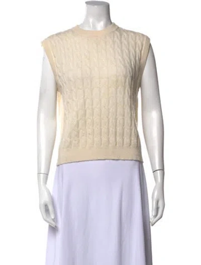 Pre-owned Lisa Yang Cashmere Crew Neck Sweater In Yellow