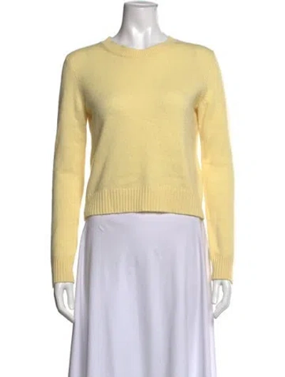 Pre-owned Lisa Yang Cashmere Crew Neck Sweater In Yellow
