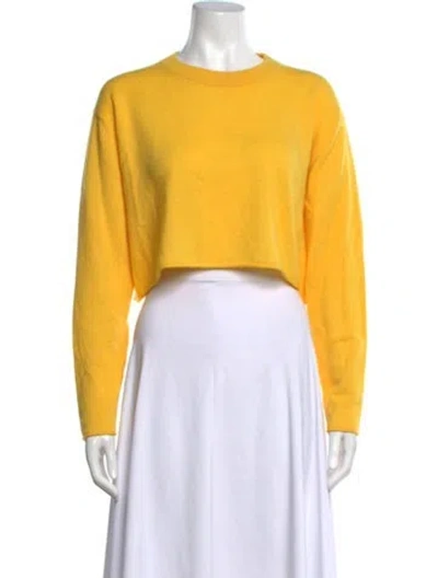 Pre-owned Lisa Yang Cashmere Crew Neck Sweater In Yellow