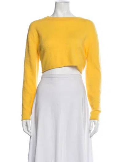 Pre-owned Lisa Yang Cashmere Crew Neck Sweater In Yellow