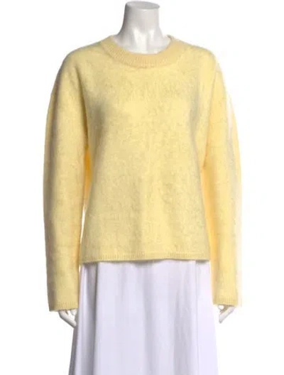 Pre-owned Lisa Yang Cashmere Crew Neck Sweatshirt In Yellow