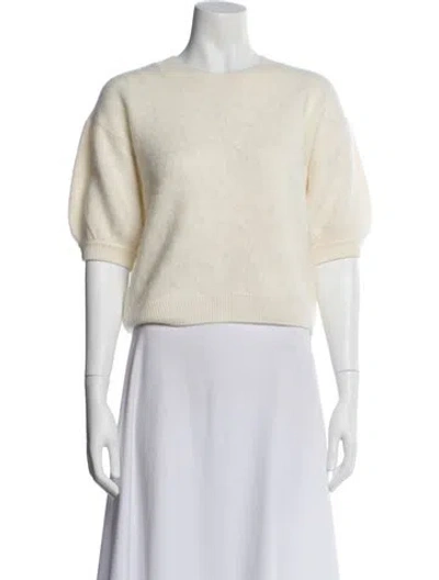 Pre-owned Lisa Yang Cashmere Crew Neck Top In Neutral