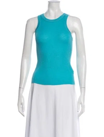 Pre-owned Lisa Yang Cashmere Crew Neck Top W/ Tags In Blue