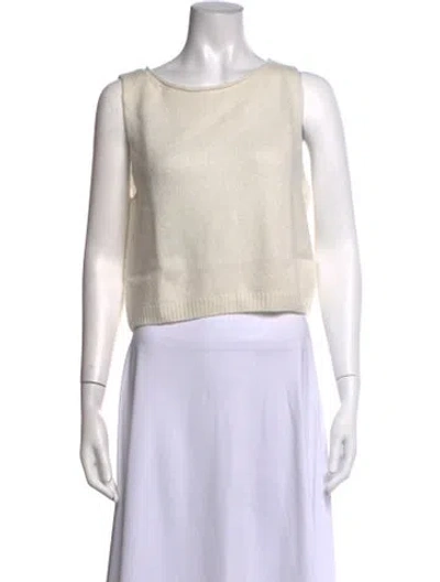 Pre-owned Lisa Yang Cashmere Crew Neck Top W/ Tags In Neutrals