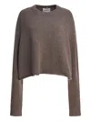 Lisa Yang Cropped Cashmere Sweater With Ribbed Detailing In Gray