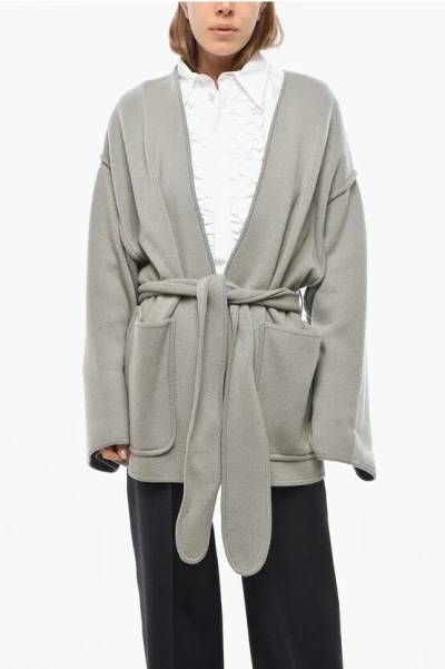 Lisa Yang Cashmere Fiora Cardigan With Belt In Gray