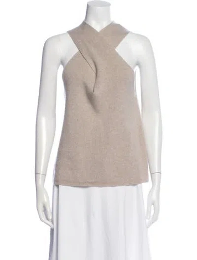 Pre-owned Lisa Yang Cashmere Halterneck Top W/ Tags In Neutrals