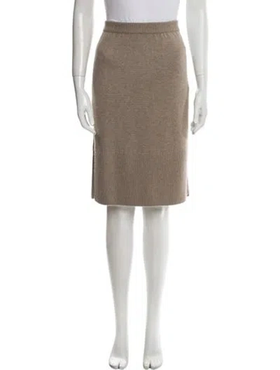 Pre-owned Lisa Yang Cashmere Knee-length Skirt W/ Tags In Neutrals
