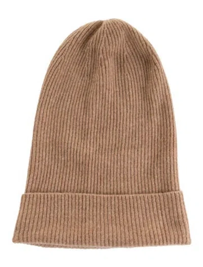 Pre-owned Lisa Yang Cashmere Knit Beanie In Brown