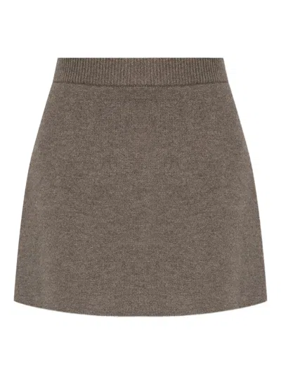 Lisa Yang Cashmere Knit Mini Skirt In Brown