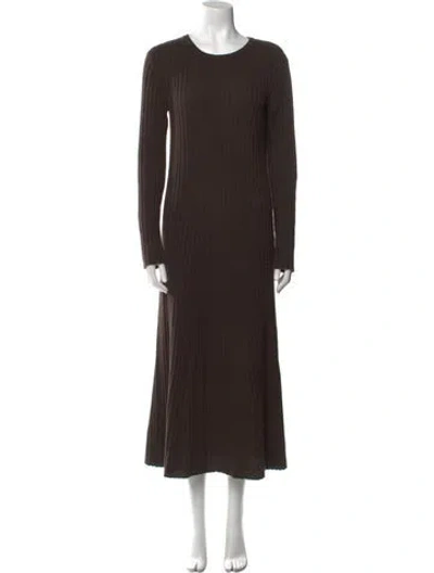 Pre-owned Lisa Yang Cashmere Long Dress In Brown