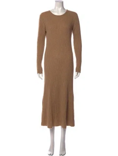 Pre-owned Lisa Yang Cashmere Long Dress In Brown