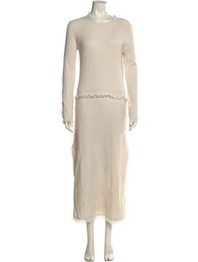 Pre-owned Lisa Yang Cashmere Long Dress In Neutral