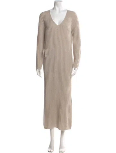 Pre-owned Lisa Yang Cashmere Long Dress In Neutral