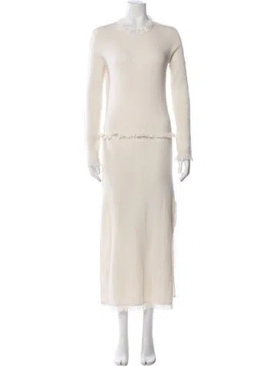 Pre-owned Lisa Yang Cashmere Long Dress In Neutral