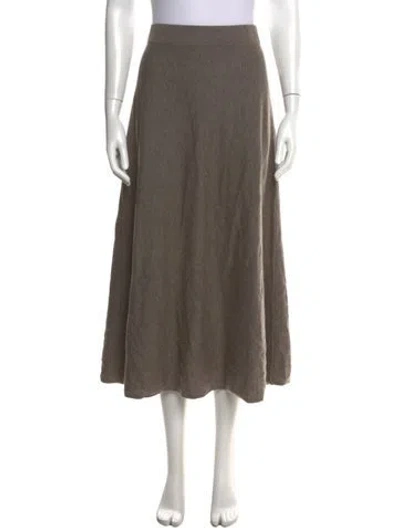 Pre-owned Lisa Yang Cashmere Long Skirt In Brown