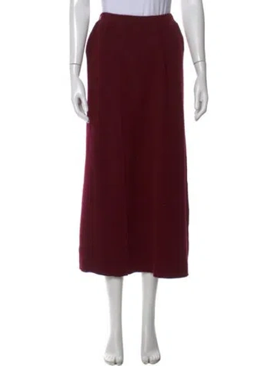 Pre-owned Lisa Yang Cashmere Long Skirt In Burgundy