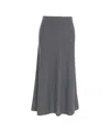 Lisa Yang Cashmere Maxi Skirt With Elastic Waistband In Gray