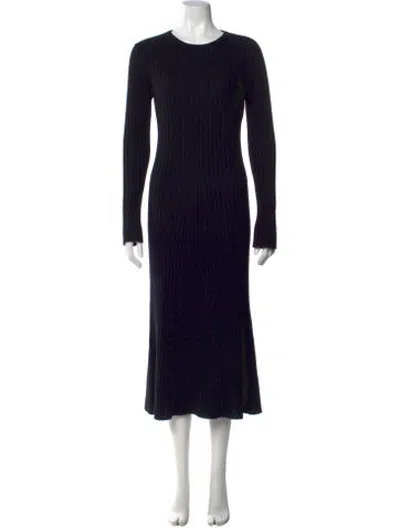 Pre-owned Lisa Yang Cashmere Midi Length Dress In Black