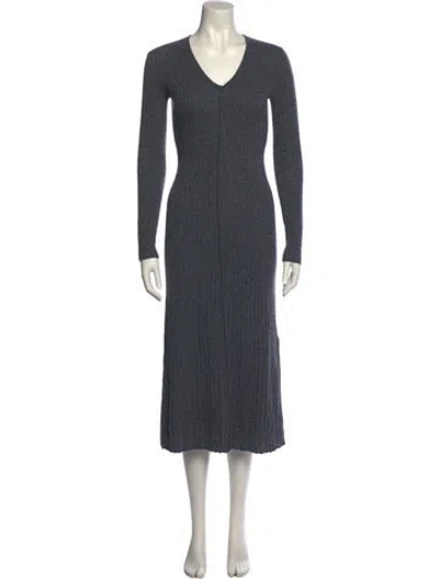 Pre-owned Lisa Yang Cashmere Midi Length Dress In Gray