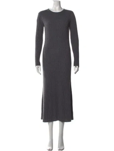 Pre-owned Lisa Yang Cashmere Midi Length Dress In Gray