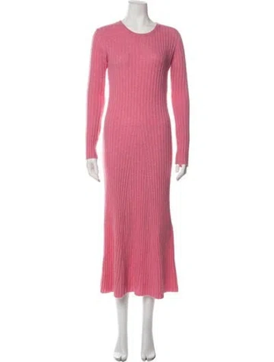 Pre-owned Lisa Yang Cashmere Midi Length Dress In Pink